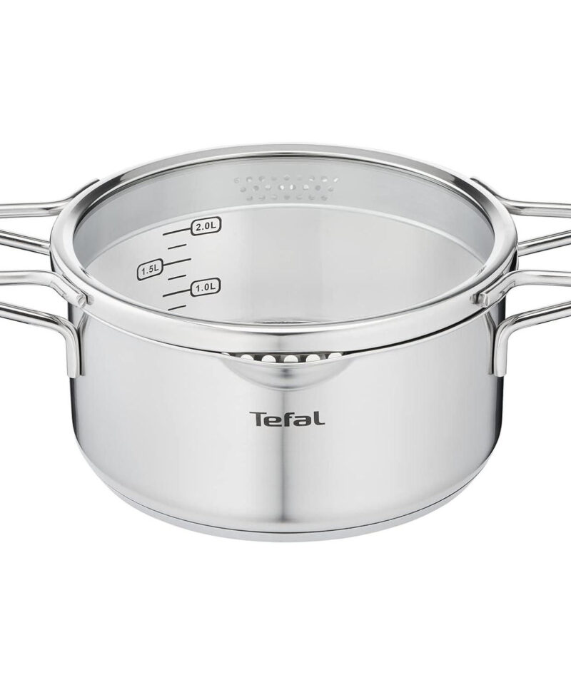 Tefal Nordica tencere H85244 20 cm cam kapaklı,çift saplı Çelik Tencere